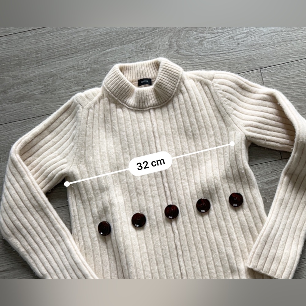Joseph Ribbed Wool Button-Up Cardigan Sweater - Size M - Picture 7 of 8